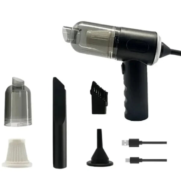 "3-in-1 Portable Mini Vacuum Cleaner, Duster, and Air Pump – Wireless Handheld Blower for Efficient Cleaning and Dusting"