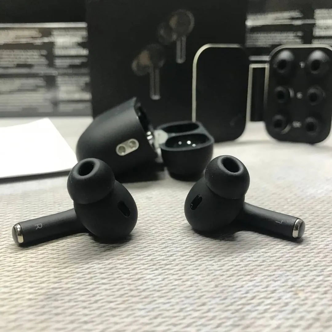 "AirPods Pro 2nd Generation: Titanium Wireless Earbuds in White and Matte Black"